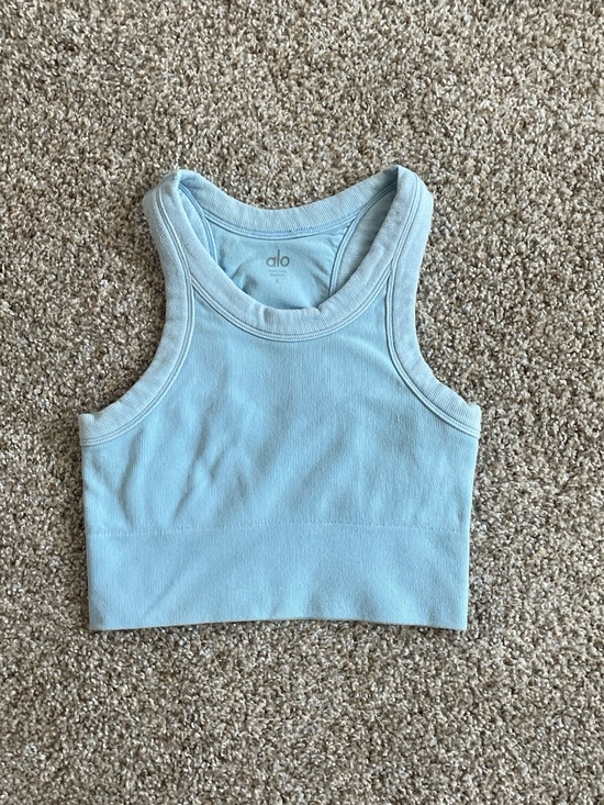 ALO Yoga Tops - ALO Yoga Sky Blue Ribbed Crop Top